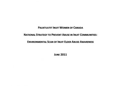 Environmental Scan of Inuit Elder Abuse Awareness