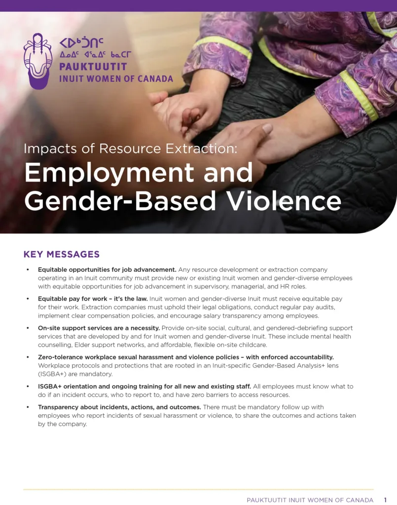 PAUKTUUTIT Brief GBV and Resource Extraction EN cover