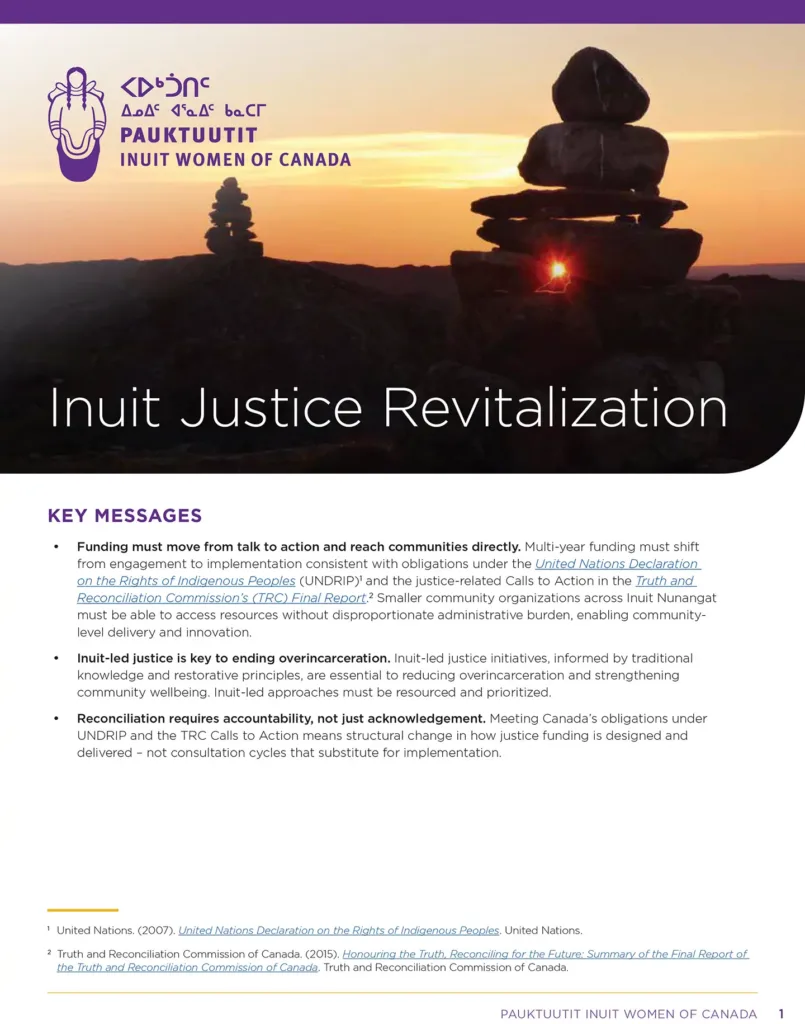 PAUKTUUTIT Brief Justice Revitalization EN cover