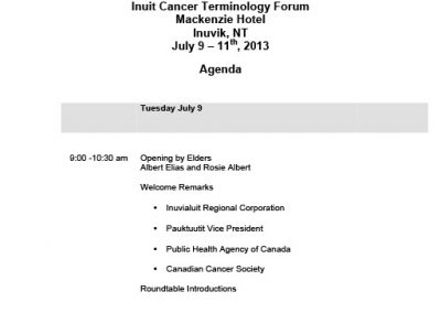 Inuit Cancer Terminology Forum
